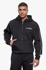 SPORTY SCUBA ZIP HOODIE BLACK