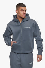 SPORTY SCUBA ZIP HOODIE STEEL GREY