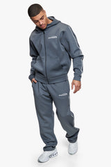 SPORTY SCUBA ZIP HOODIE STEEL GREY