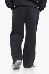 VINTAGE OPEN LEG JOGGER   ACID WASHED BLACK