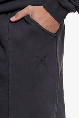 VINTAGE OPEN LEG JOGGER   ACID WASHED BLACK