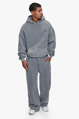 VINTAGE OPEN LEG JOGGER  WASHED DARK GREY