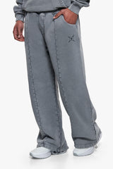 VINTAGE OPEN LEG JOGGER  WASHED DARK GREY