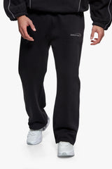 PIPING OPEN LEG JOGGER BLACK