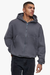 CARPENTER DOUBLE ZIP-HOODIE STEEL GREY