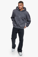 CARPENTER DOUBLE ZIP-HOODIE STEEL GREY