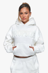 FROTTEE PATCH WOMEN BOMBER HOODIE CREAM