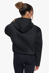 WOMEN SCUBA ZIP-HOODIE BLACK