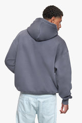 HEAVY OVERSIZE  STRONG RIVETS HOODIE WASHED STEEL GREY