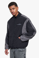 TWO COLOR TRACK JACKET BLACK