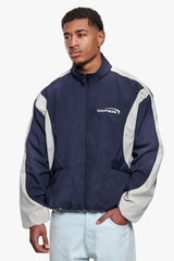TWO COLOR TRACK JACKET  NAVY