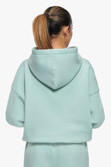 WOMEN CONTRAST EMBO HOODIE HARBOR GREY