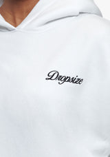 WOMEN CONTRAST EMBO HOODIE WHITE