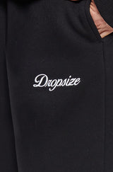 WOMEN CONTRAST OPEN LEG JOGGER BLACK