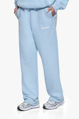 WOMEN CONTRAST OPEN LEG JOGGER BABY BLUE