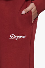 WOMEN CONTRAST OPEN LEG JOGGER CRANBERRY