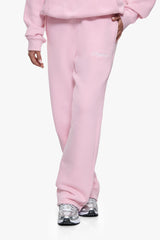 WOMEN CONTRAST OPEN LEG JOGGER LIGHT PINK