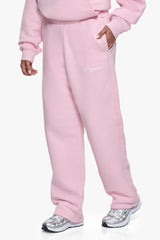 WOMEN CONTRAST OPEN LEG JOGGER LIGHT PINK