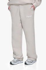 WOMEN CONTRAST OPEN LEG JOGGER MOONBEAM