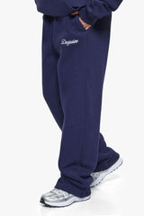 WOMEN CONTRAST OPEN LEG JOGGER NAVY