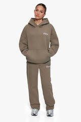 WOMEN CONTRAST OPEN LEG JOGGER SAFARI GREEN
