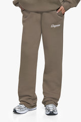 WOMEN CONTRAST OPEN LEG JOGGER SAFARI GREEN