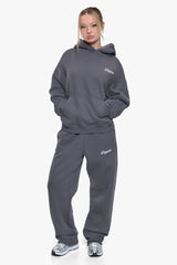 WOMEN CONTRAST OPEN LEG JOGGER STEEL GREY