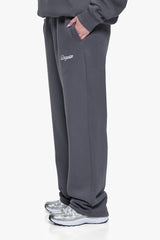 WOMEN CONTRAST OPEN LEG JOGGER STEEL GREY