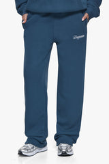 WOMEN CONTRAST OPEN LEG JOGGER TEAL