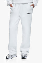WOMEN CONTRAST OPEN LEG JOGGER WHITE