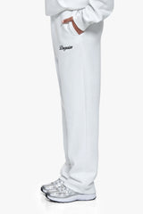 WOMEN CONTRAST OPEN LEG JOGGER WHITE