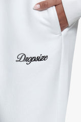 WOMEN CONTRAST OPEN LEG JOGGER WHITE