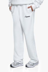 WOMEN CONTRAST OPEN LEG JOGGER WHITE