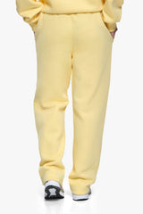 WOMEN CONTRAST OPEN LEG JOGGER WASHED YELLOW