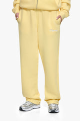 WOMEN CONTRAST OPEN LEG JOGGER WASHED YELLOW