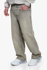 LOOSE FIT JEANS WASHED SAND BEIGE BEIGE