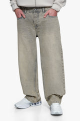 LOOSE FIT JEANS WASHED SAND BEIGE BEIGE