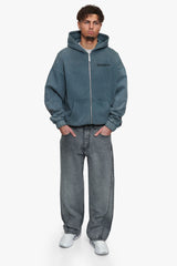 PLEATED RELAXED FIT JEANS ICE GREY