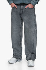 PLEATED RELAXED FIT JEANS ICE GREY