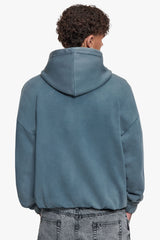 SUPER HEAVY OVERSIZE BLANK ZIP HOODIE WASHED GREY