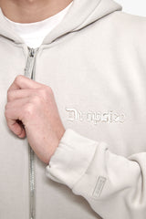 SUPER HEAVY OVERSIZE BLANK ZIP HOODIE MOON BEAM