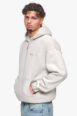 SUPER HEAVY OVERSIZE BLANK ZIP HOODIE MOON BEAM