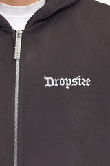 SUPER HEAVY OVERSIZE BLANK ZIP HOODIE WASHED BLACK