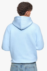 SUPER HEAVY OVERSIZE LOGO ZIP HOODIE BABY BLUE