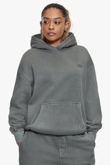BASIC HOODIE ACID WASHED GREY
