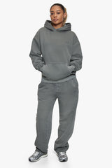 BASIC HOODIE ACID WASHED GREY