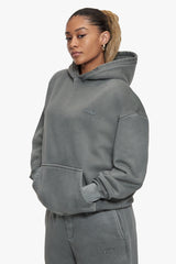 BASIC HOODIE ACID WASHED GREY