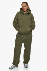 BASIC HOODIE ACID WASHED OLIVE
