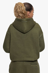 BASIC ZIP  HOODIE ACID WASHED OLIVE