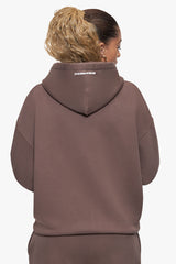 BASIC ZIP  HOODIE LIGHT BROWN